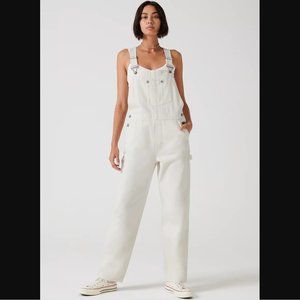 Aritzia White Denim Overalls